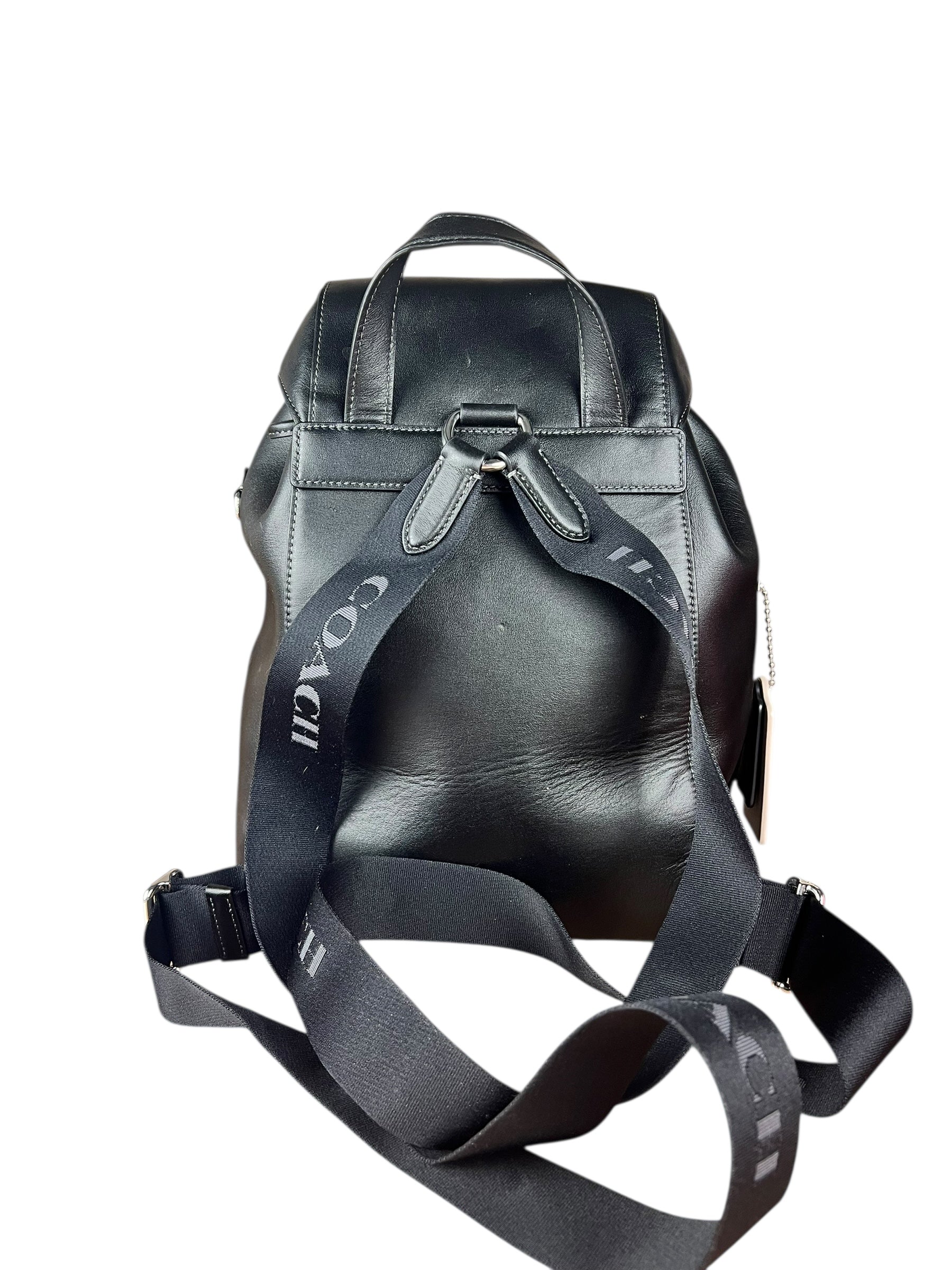 Coach Leather Pace Backpack Black