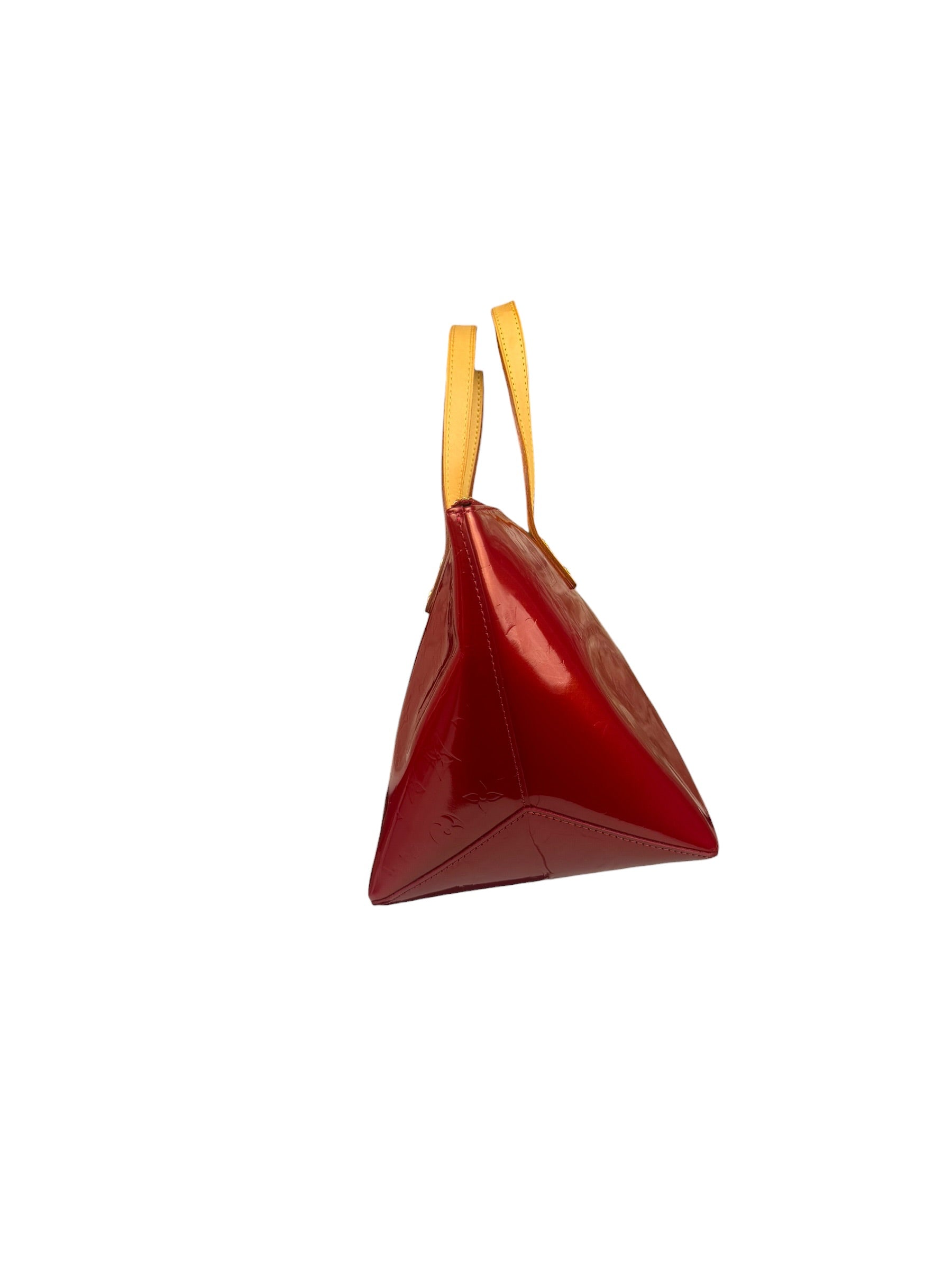 Louis Vuitton Red Monogram Vernis Bellevue Handbag PM