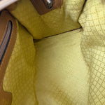 Gucci Brown Leather Trim Micro GG Sherry Line Boston Handbag