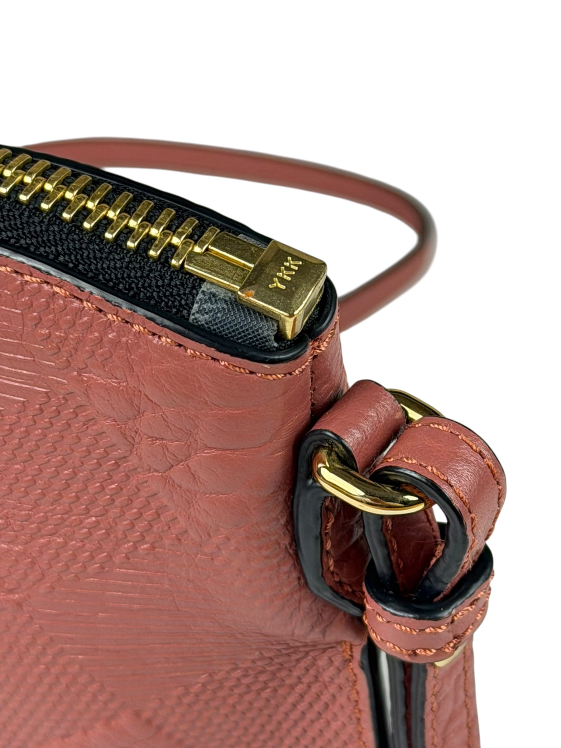 Burberry Pale Orchid Pink Leather Check-Embossed Peyton Crossbody