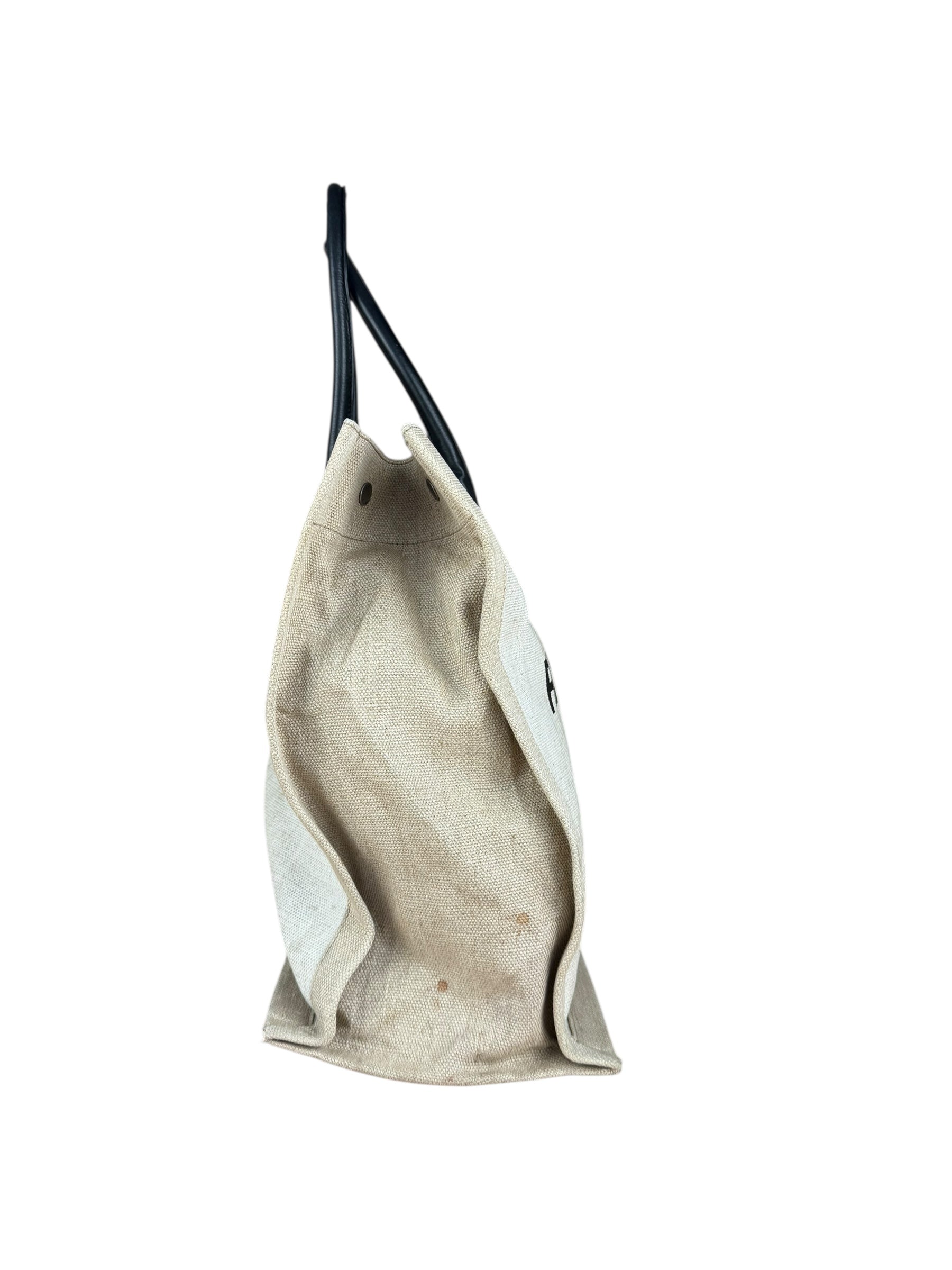 Saint Laurent Beige Canvas Rive Gauche Tote Bag