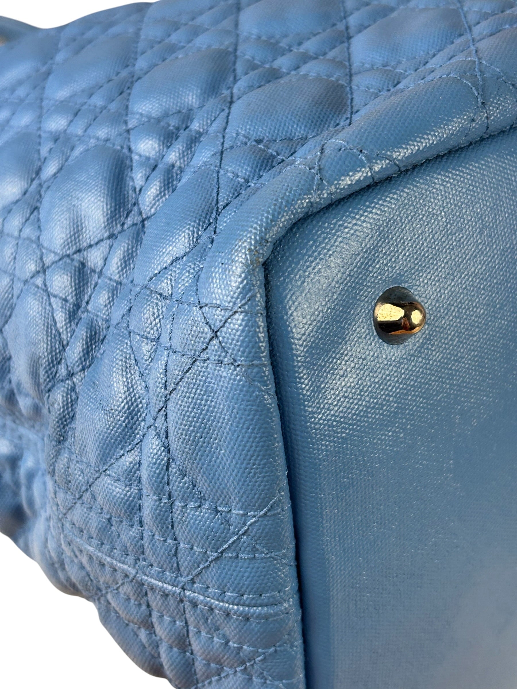 Christian Dior Blue Leather Panarea Tote