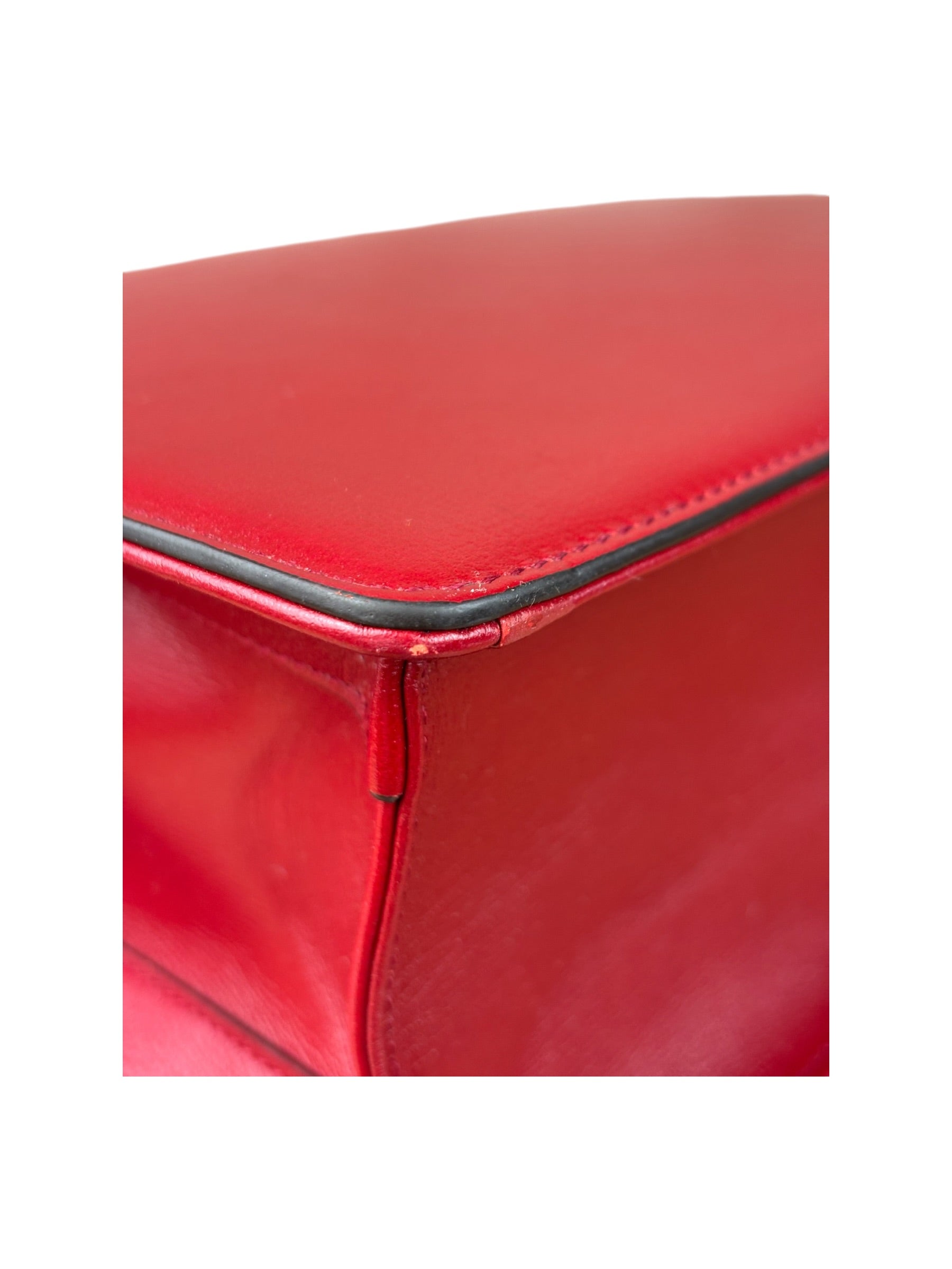 Gucci Red Leather GG Ring Shoulder Bag
