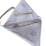 MCM Pink Triangle Logo Fold-Over Shoulder Bag