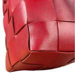 Bottega Veneta Red Leather Cassestte Maxi Intrecciato Bucket Bag
