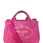 Prada Pink Canvas Canapa Hand Bag