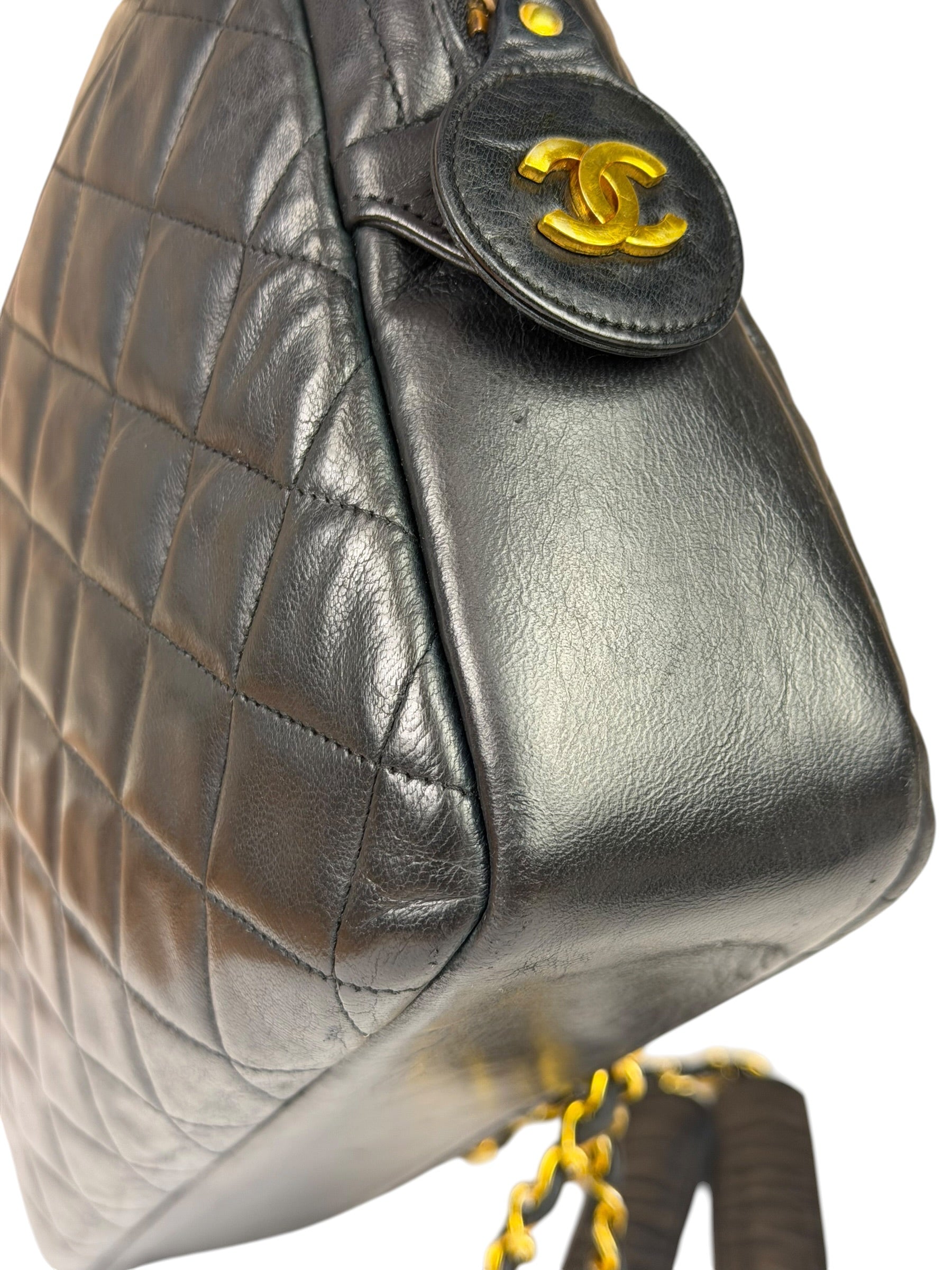 Chanel Black Quilted Lambskin Camera Bag 1989