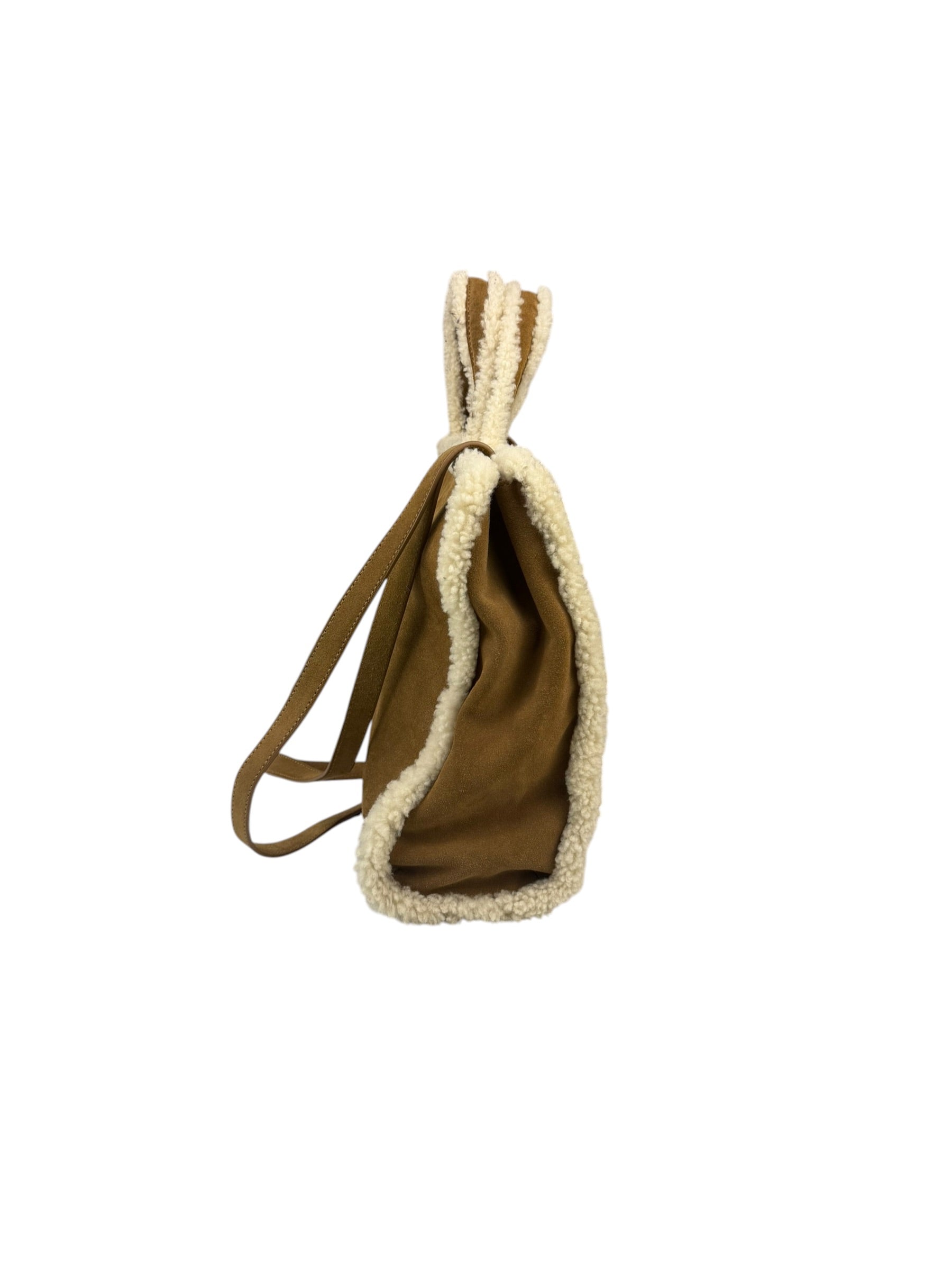 UGG x Telfar Brown Suede Medium Chestnut Shopper Tote