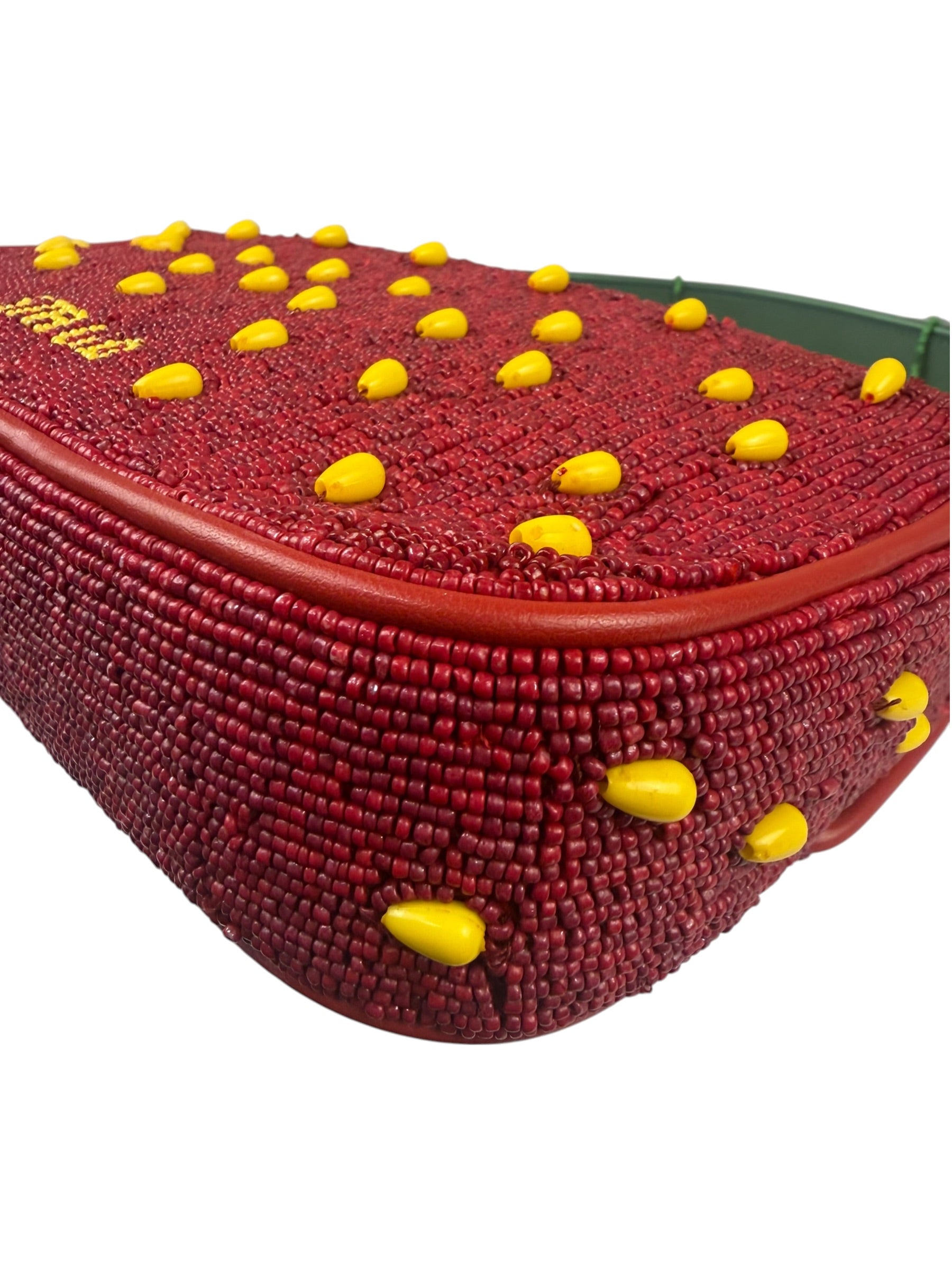 STAUD Strawberry Red Tommy Beaded Bag
