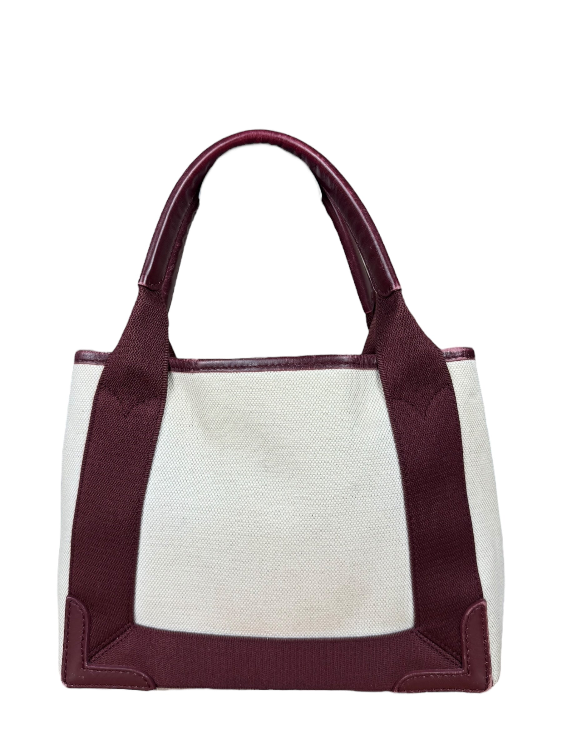 Balenciaga Canvas Maroon Cabas XS Tote Bag