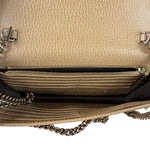 Gucci Light Caramel Pebbled Leather Wallet On Chain
