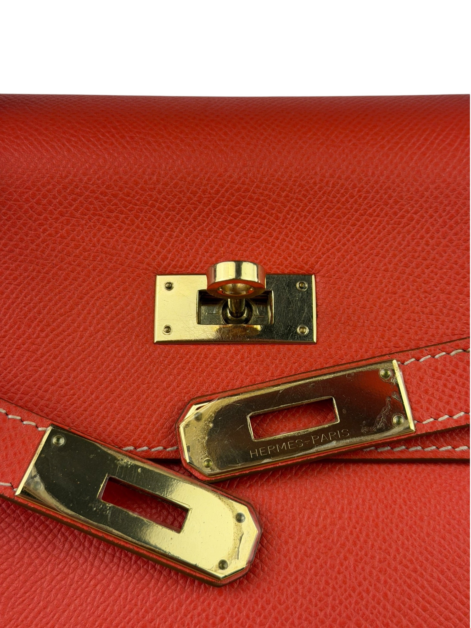 Hermes Coral-Red Epson Casaque Togo Kelly 32