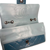 Chanel CC Two-Toned Blue Leather Flap Bag 2014