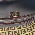 Fendi Brown Vinyl Zucca Baguette