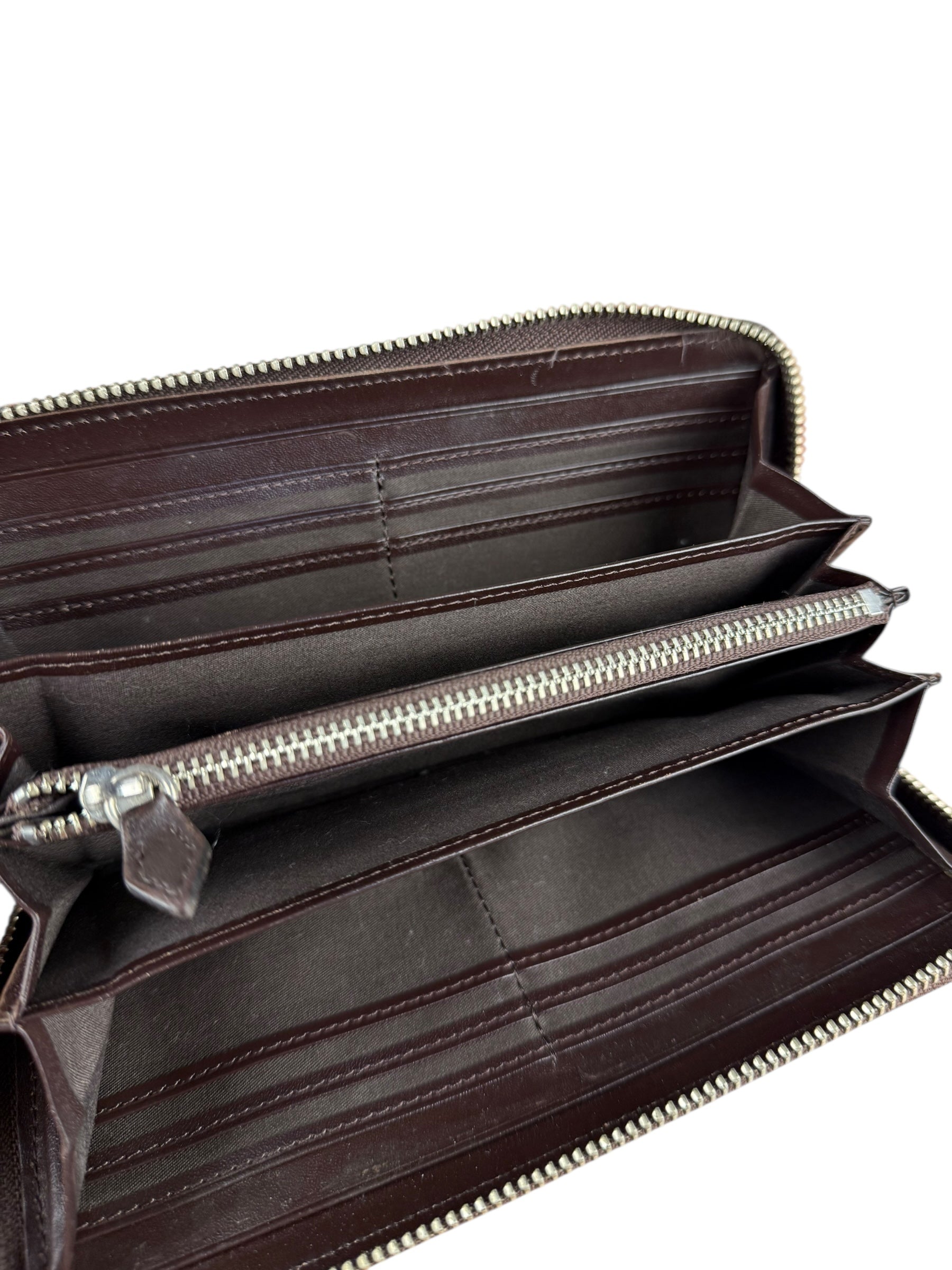 Vivienne Westwood Brown Leather Logo Zippy Wallet