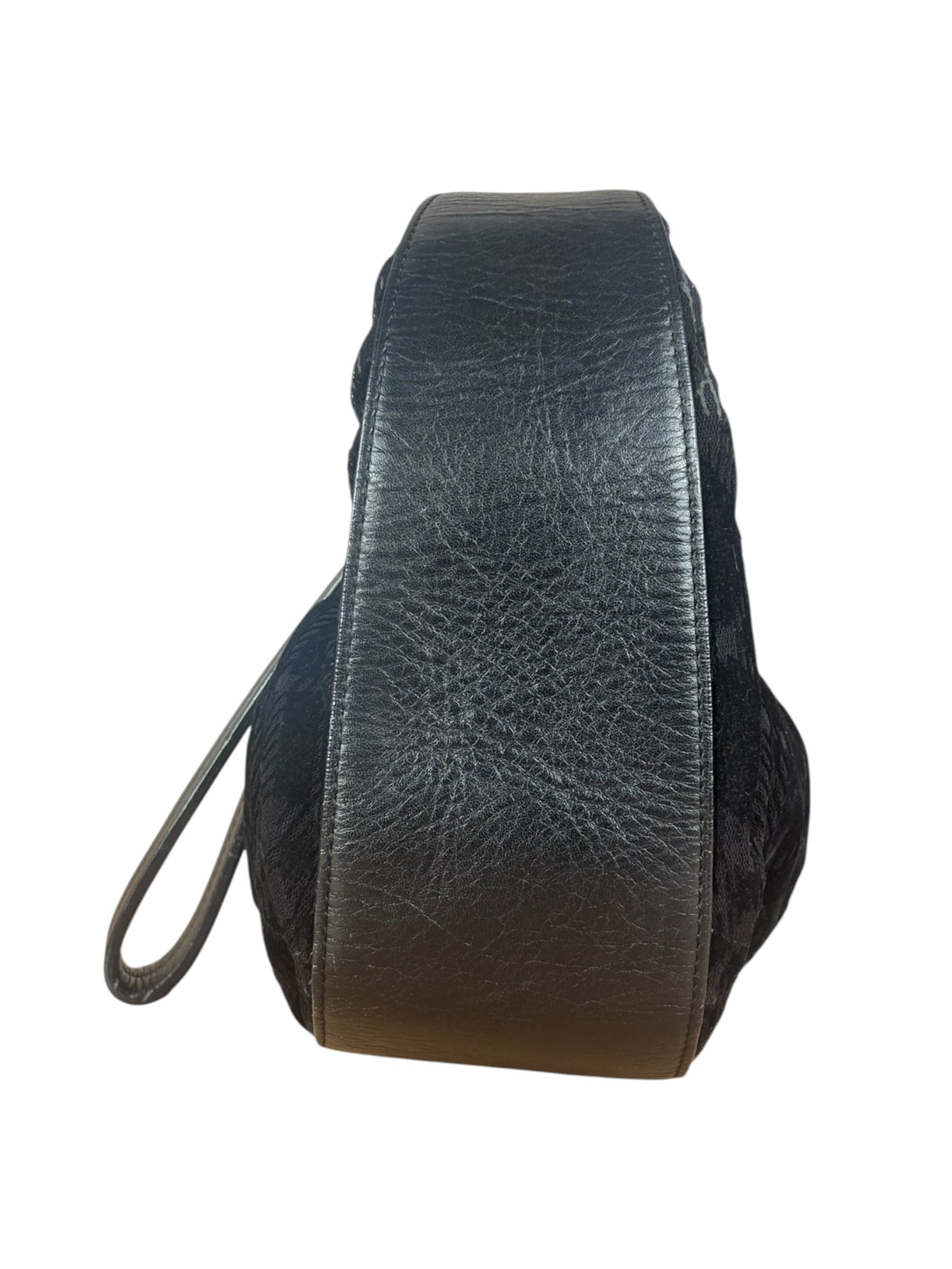 Burberry Black Tonal Check Maskell Hobo Bag
