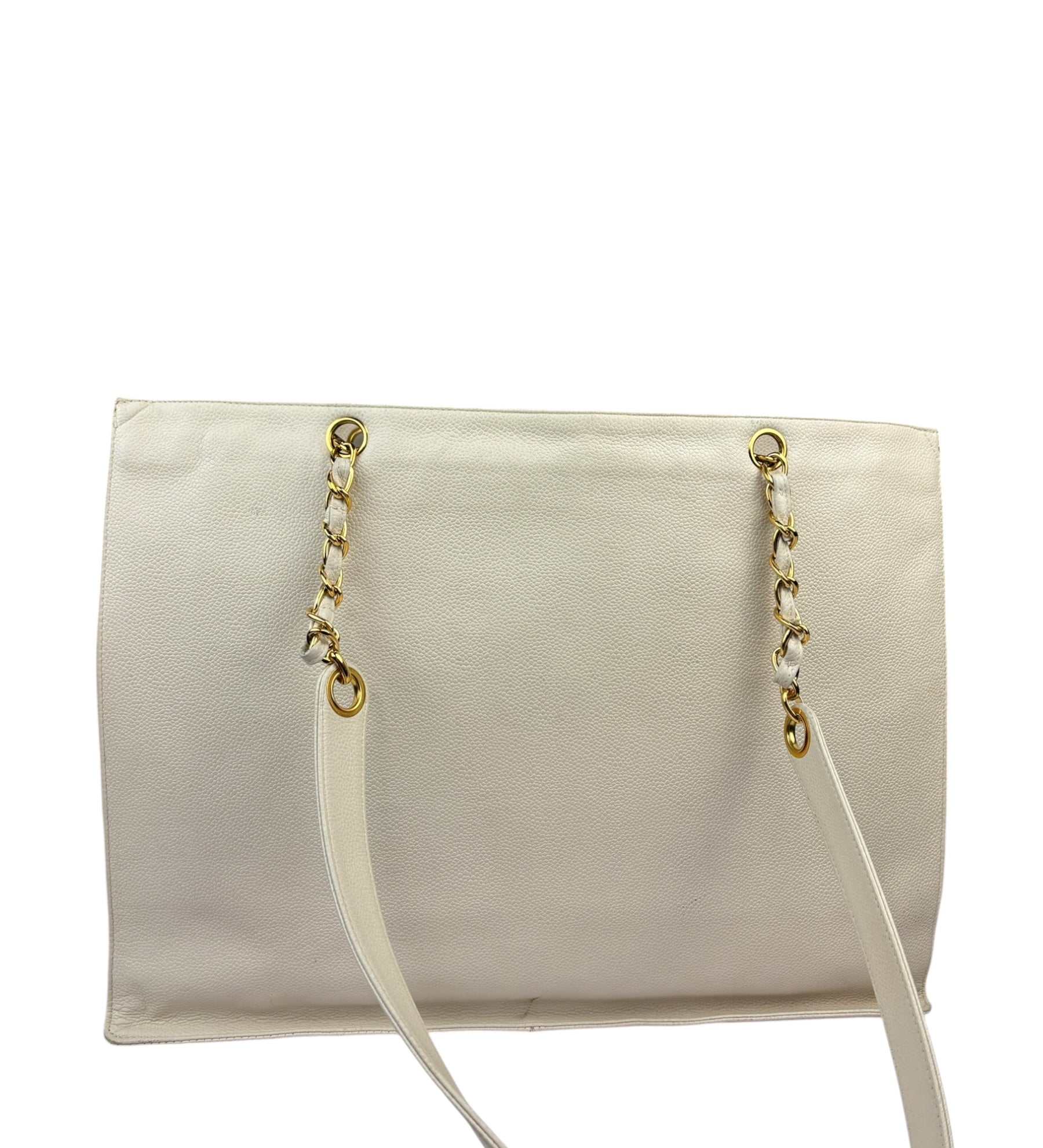 Chanel Vintage Beige Leather Timeless Tote 1996