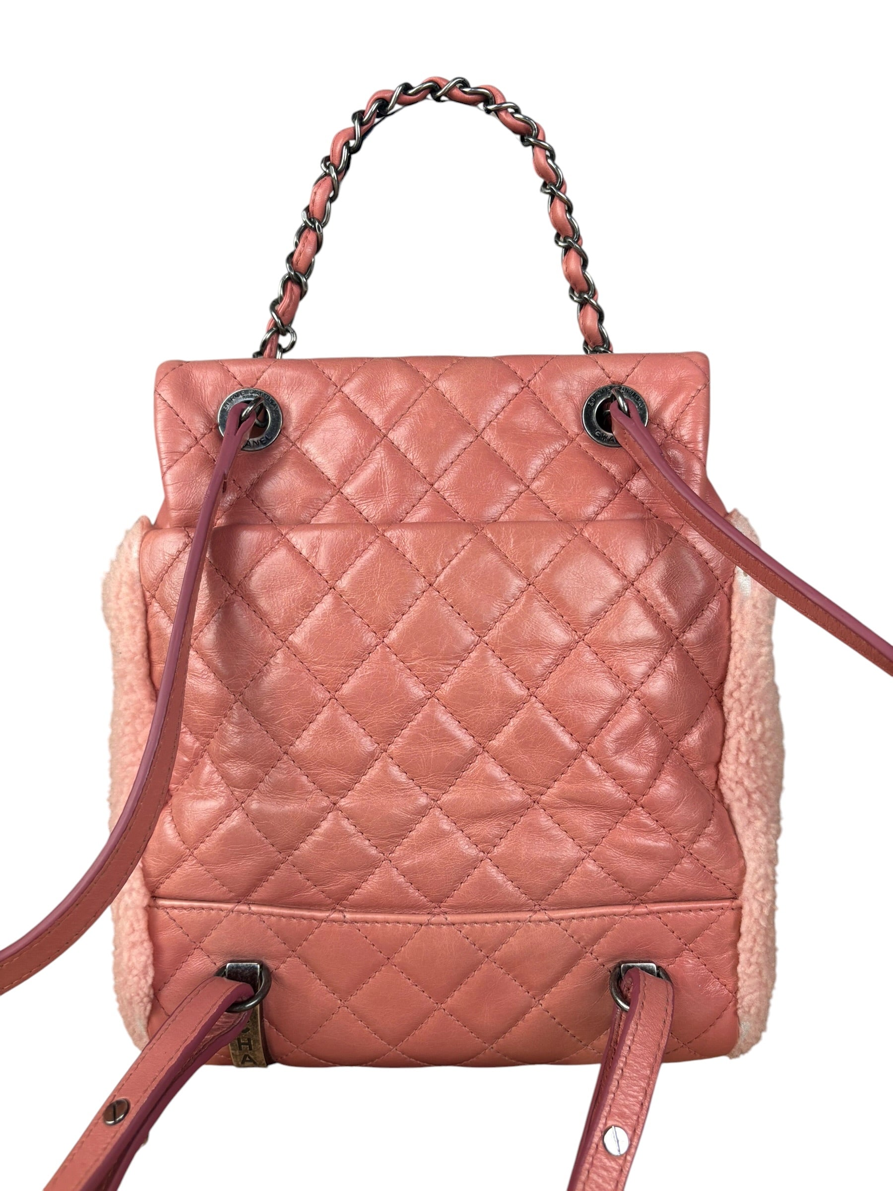 Chanel Paris-Salzburg Pink Shearling Mountain Backpack 2015