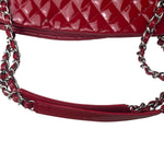 Chanel Red Patent Quilted Leather Large Just Mademoiselle Bowling Bag