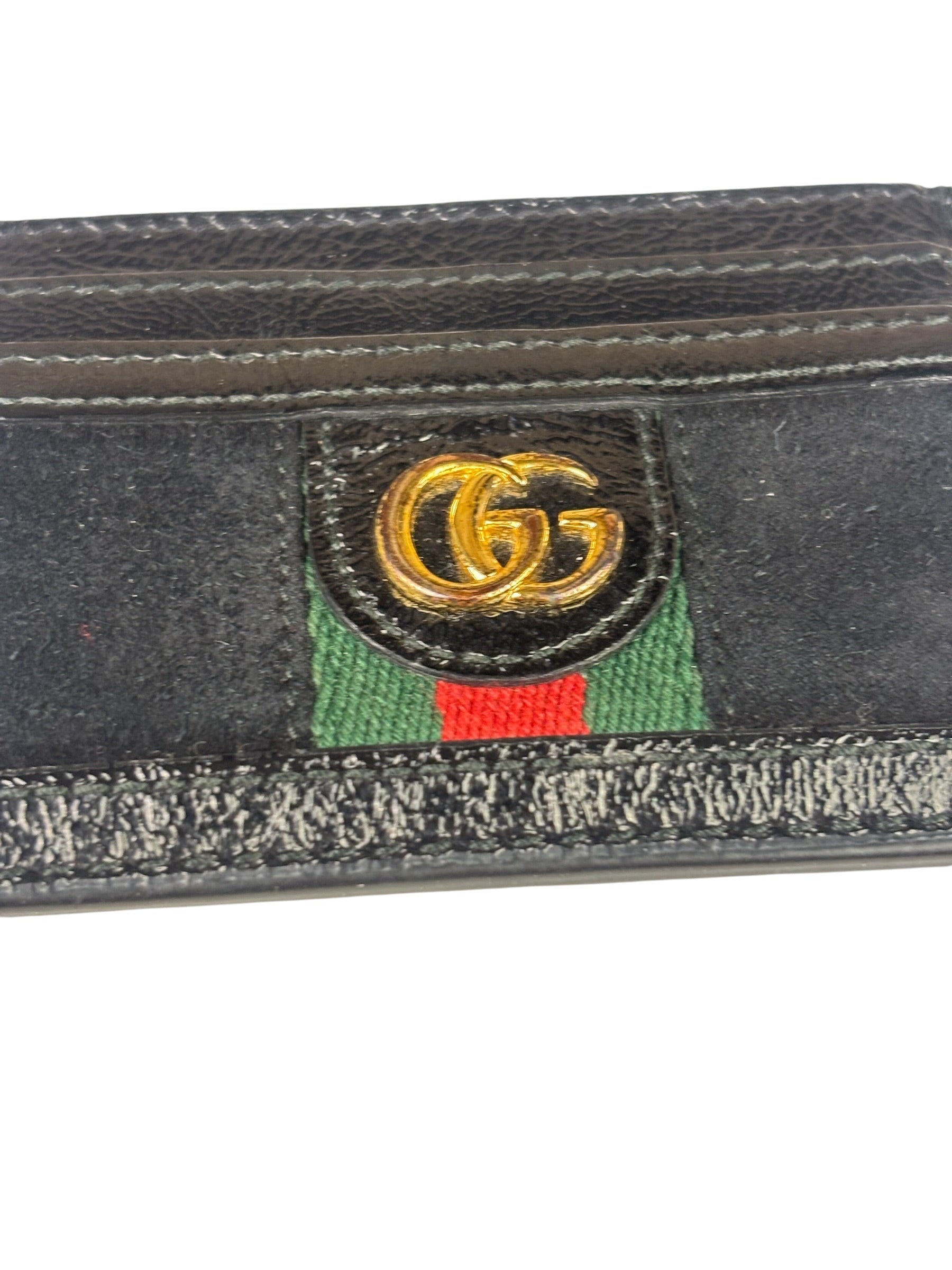 Gucci Black Patent Leather Ophidia Card Case