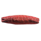 Fendi Pink/Red Zucca Leather Trim Pochette