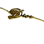 Christian Dior Cursive Logo Gold Tone Bracelet