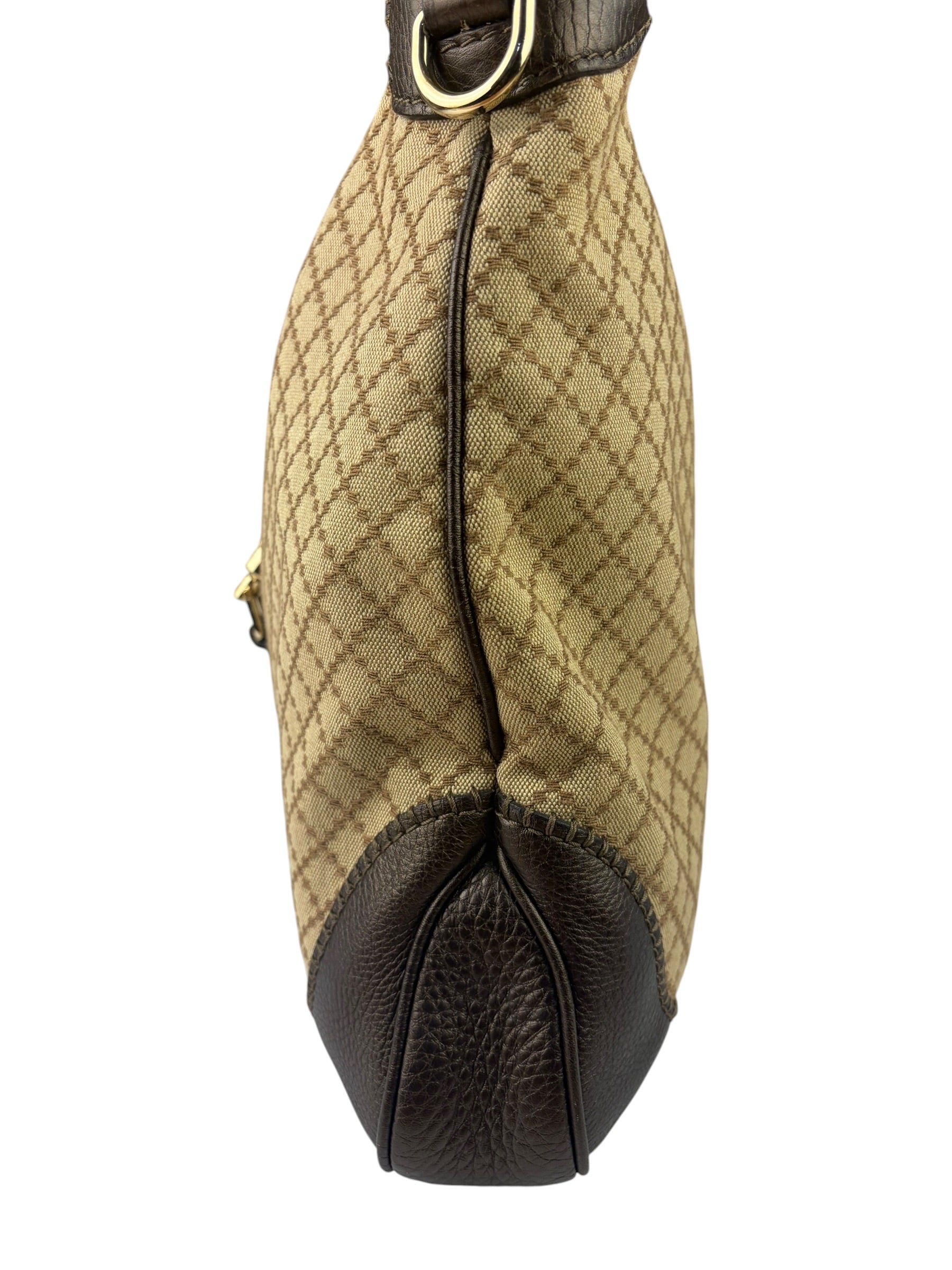 Gucci Brown Leather Trim Jackie 1961 Hobo Bag