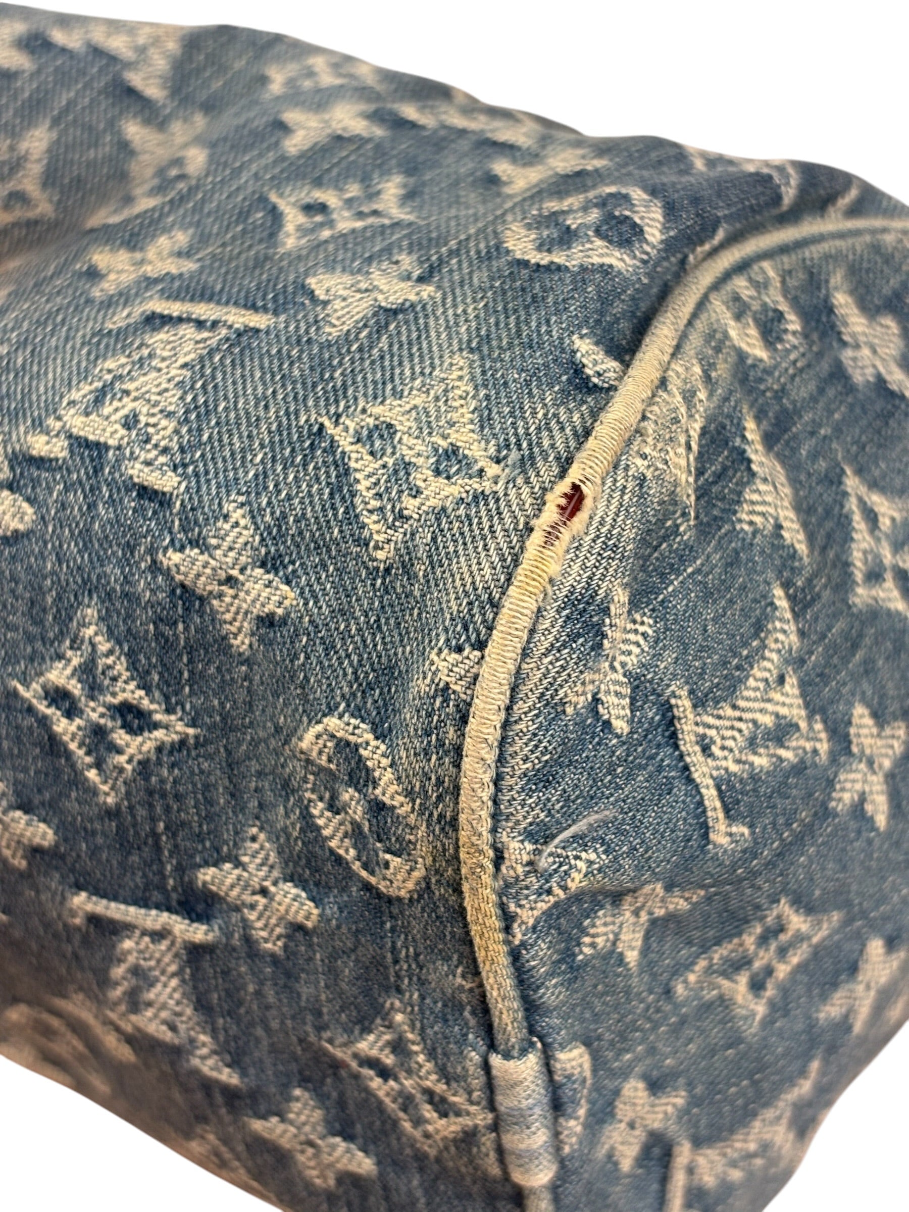 Louis Vuitton Vintage Denim Leather Trim Monogram Neo Speedy 30