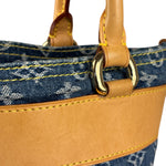 Louis Vuitton Vintage Demin Leather Trim Flat Shopper Tote Bag