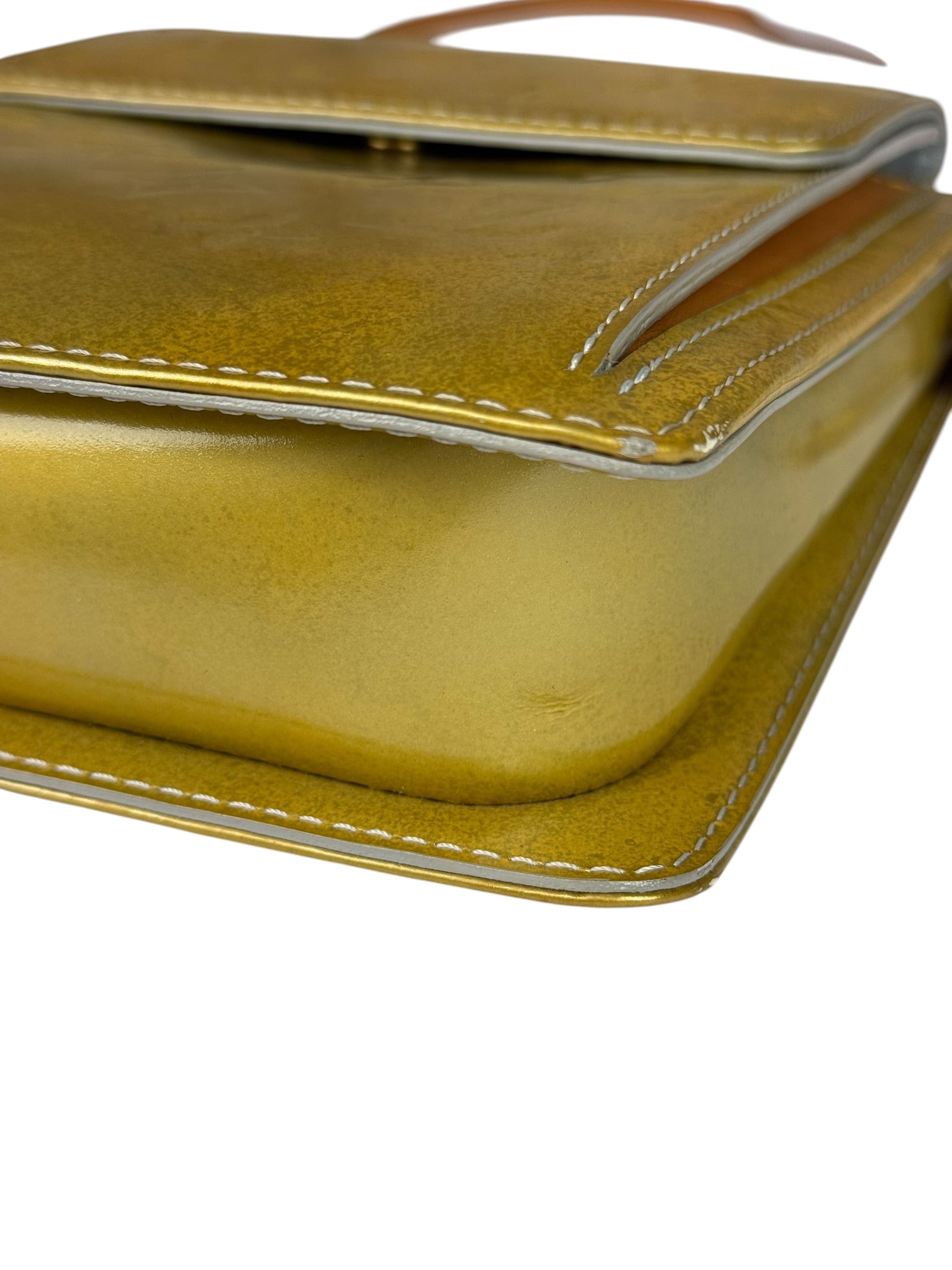 Louis Vuitton Yellow Patent Leather Vernis Mott Accessory Pouch