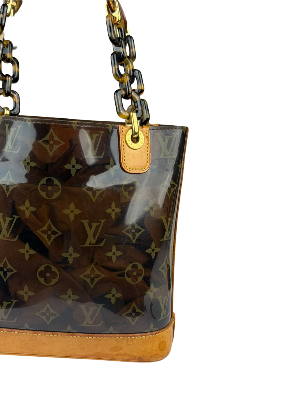 Louis Vuitton Black Vinyl/Leather Trim Cabas Ambre Tote PM
