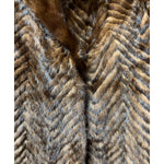 Vintage Hazel Brown Chevron Stripped Mink Fur Coat