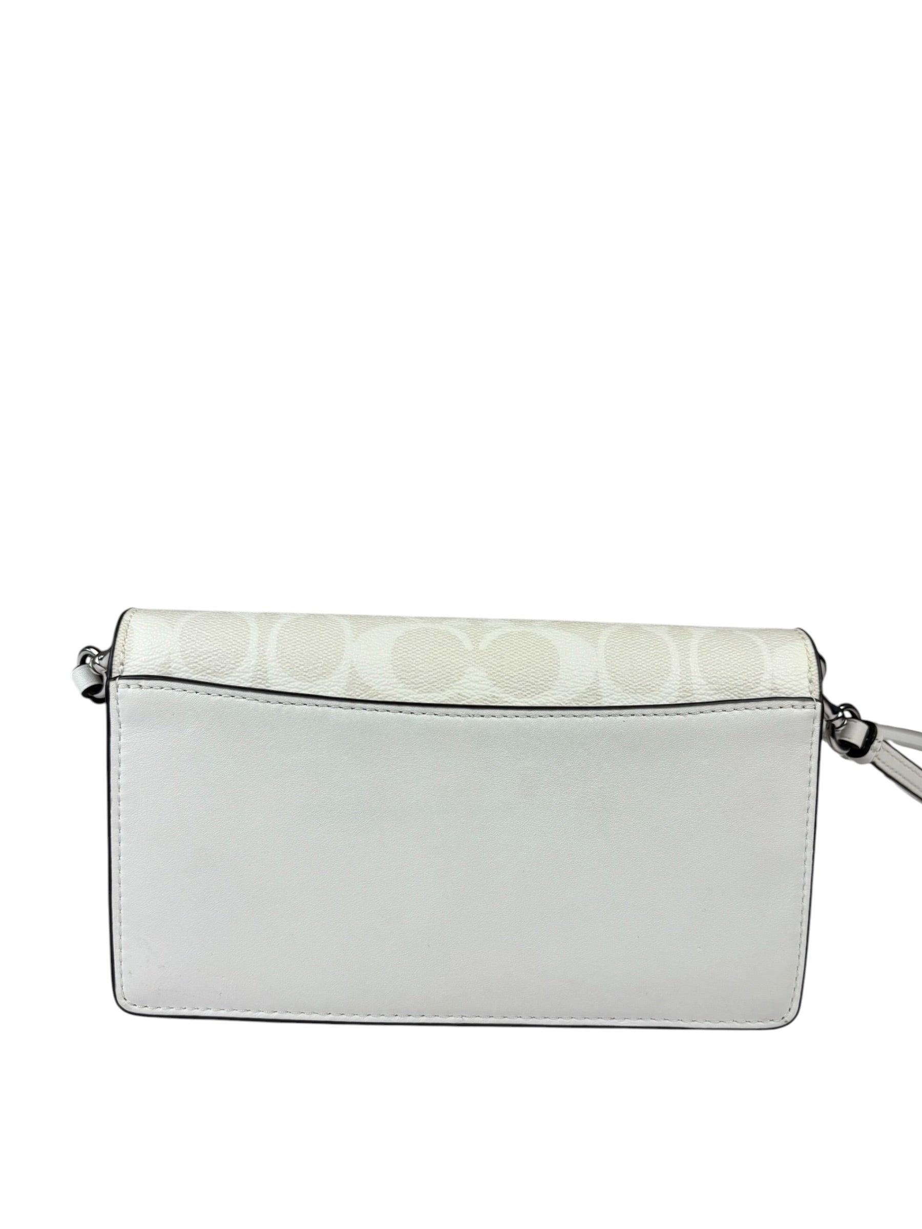 Coach Signature Canvas Anna Foldover Clutch White