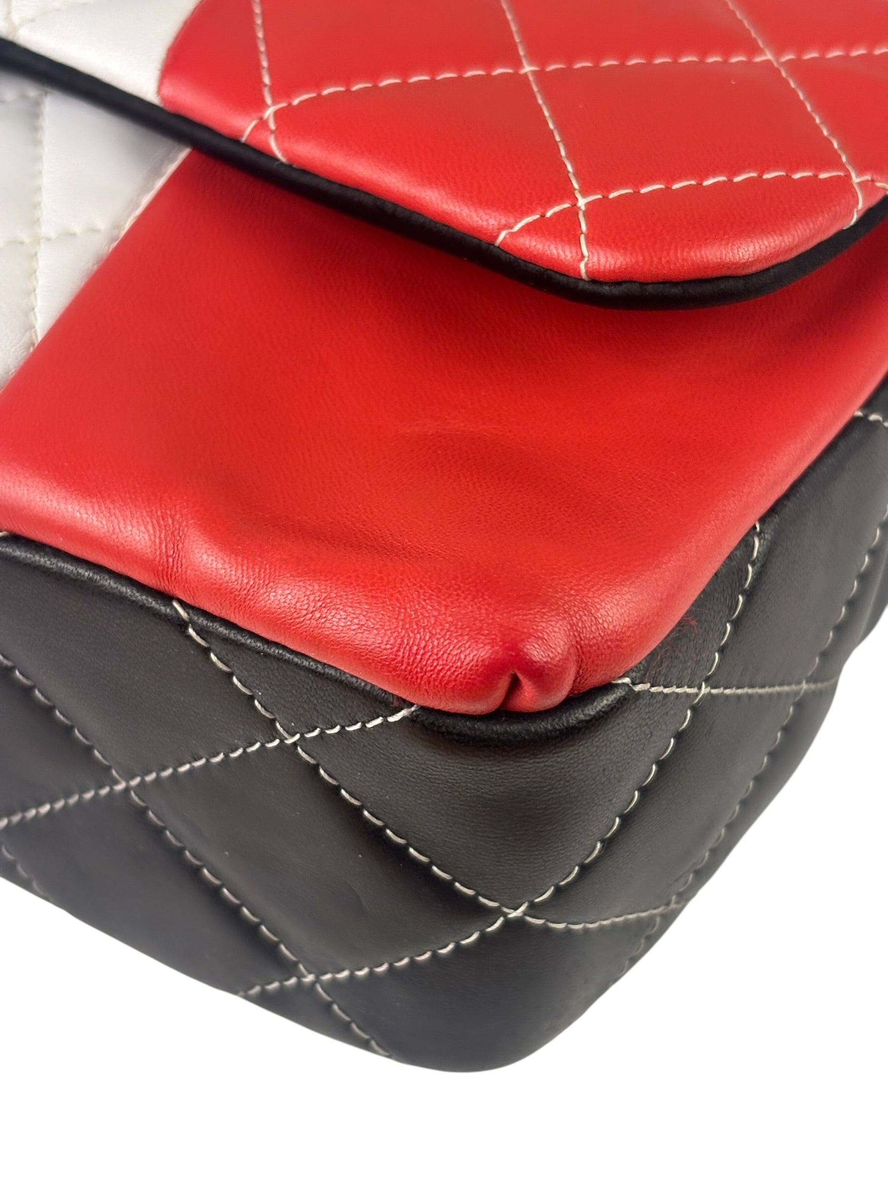 Chanel Colorblock Quilted Lambskin Medium Double Flap Bag 2013