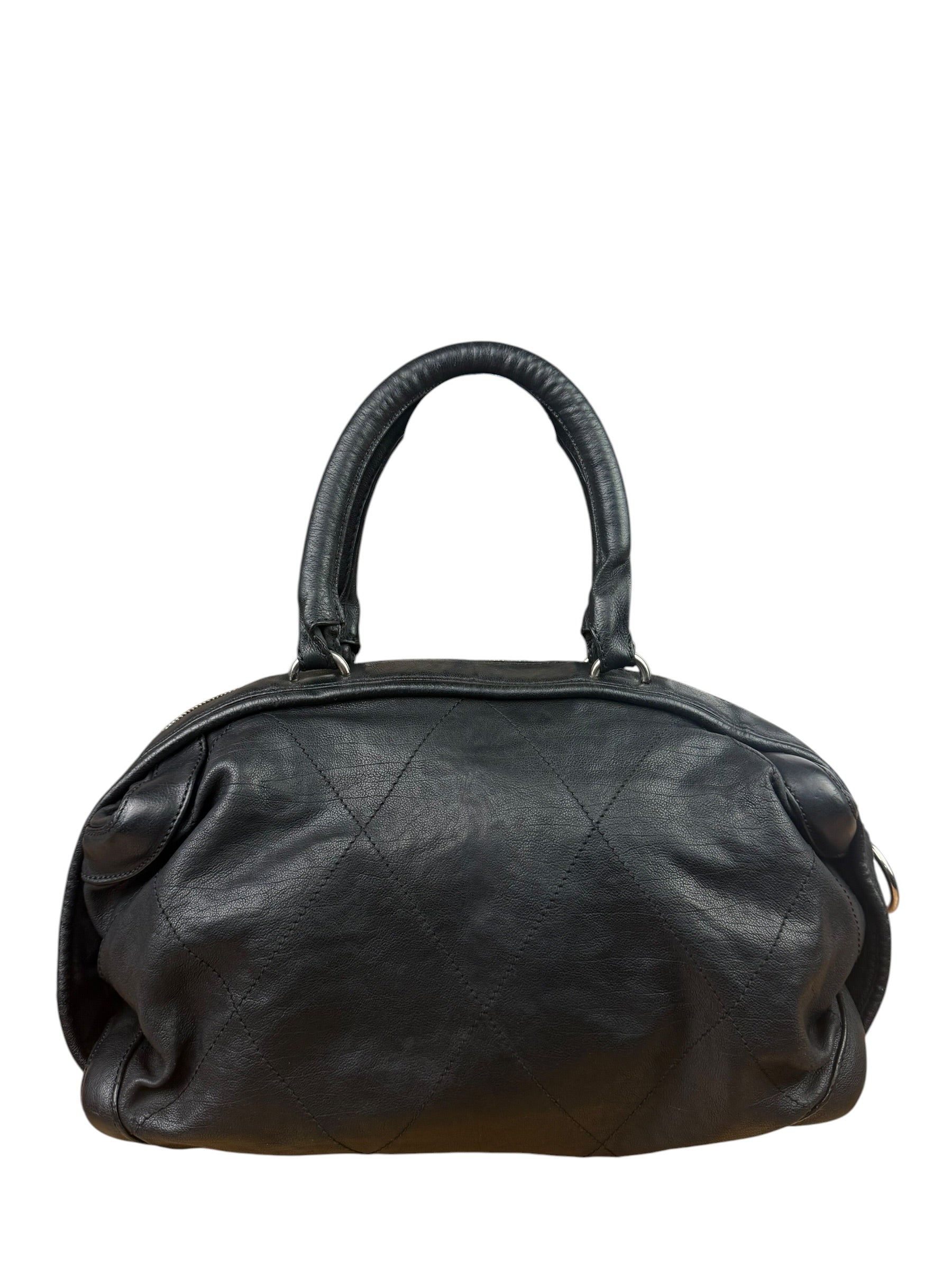 Chanel Black Quilted Leather Wild Stitch Handbag 2005