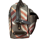 Burberry Nylon Leather Trim Nova Check Crossbody Bag