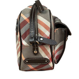 Burberry Nylon Leather Trim Nova Check Crossbody Bag