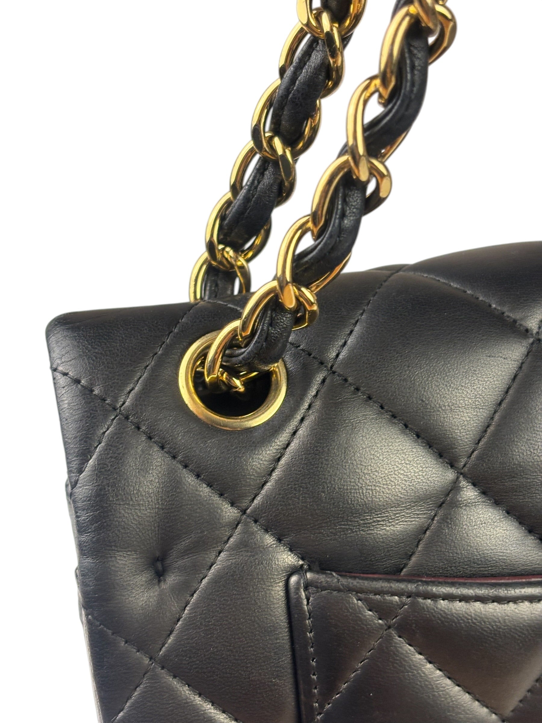 Chanel Black Lambskin Double Flap Bag 2017