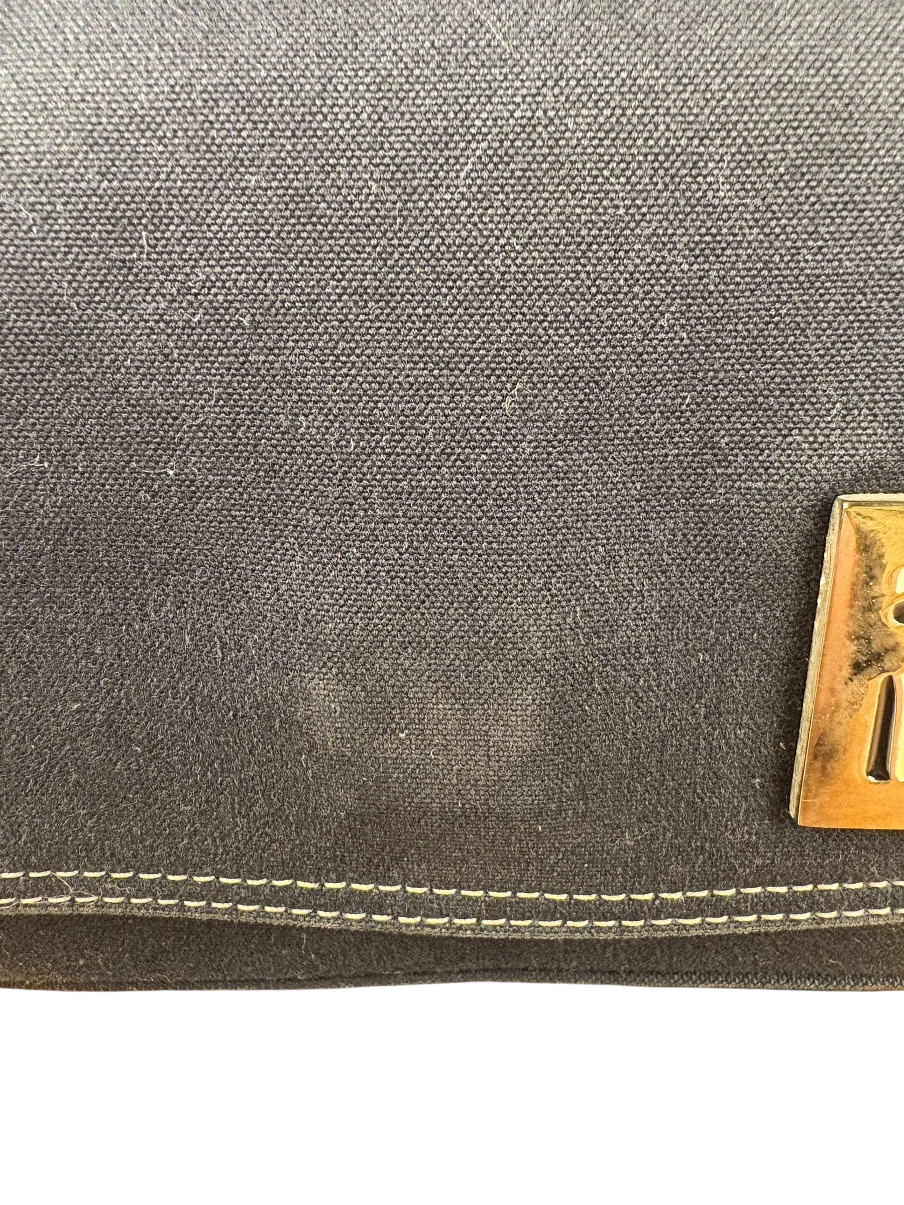 Fendi Denim Canvas Wave Buckle Pochette
