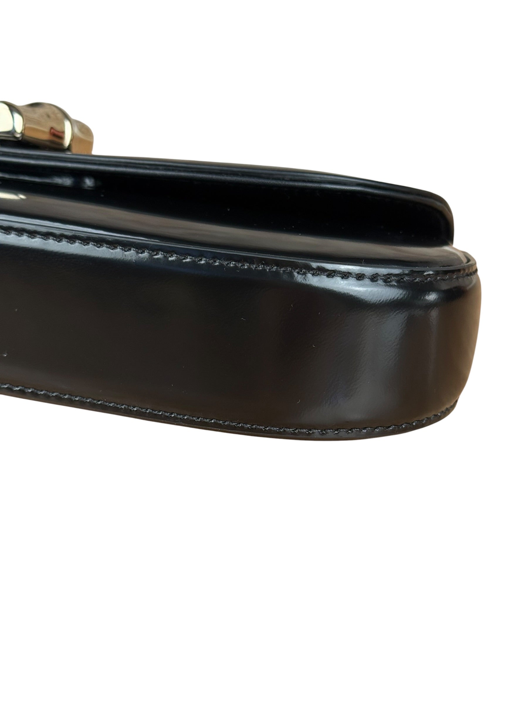 Gucci Black Leather Bamboo Night Small Clutch/Pochette