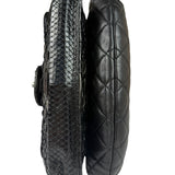 Chanel Black Python Leather Kiss-Lock Flap Bag 2015
