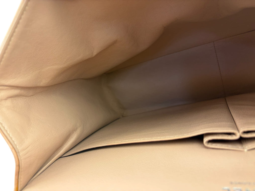 Chanel Patent Nude Quilted Jumbo Flap 2011