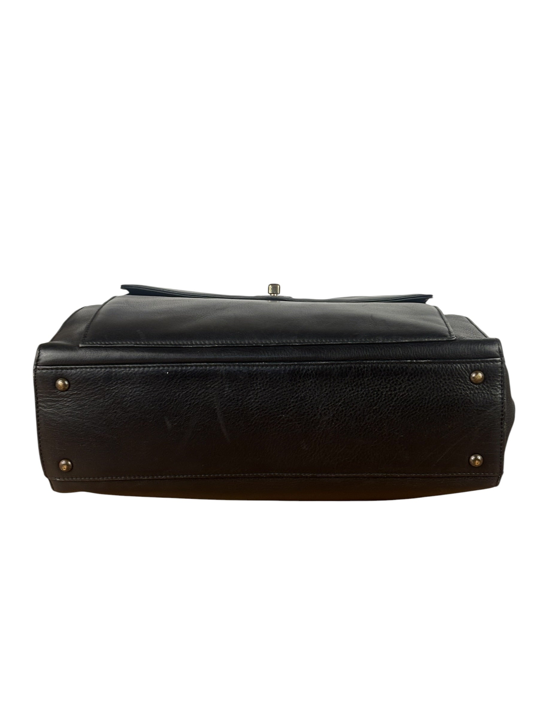 Chanel Vintage Black Calfskin Front Pocket Tote 1997