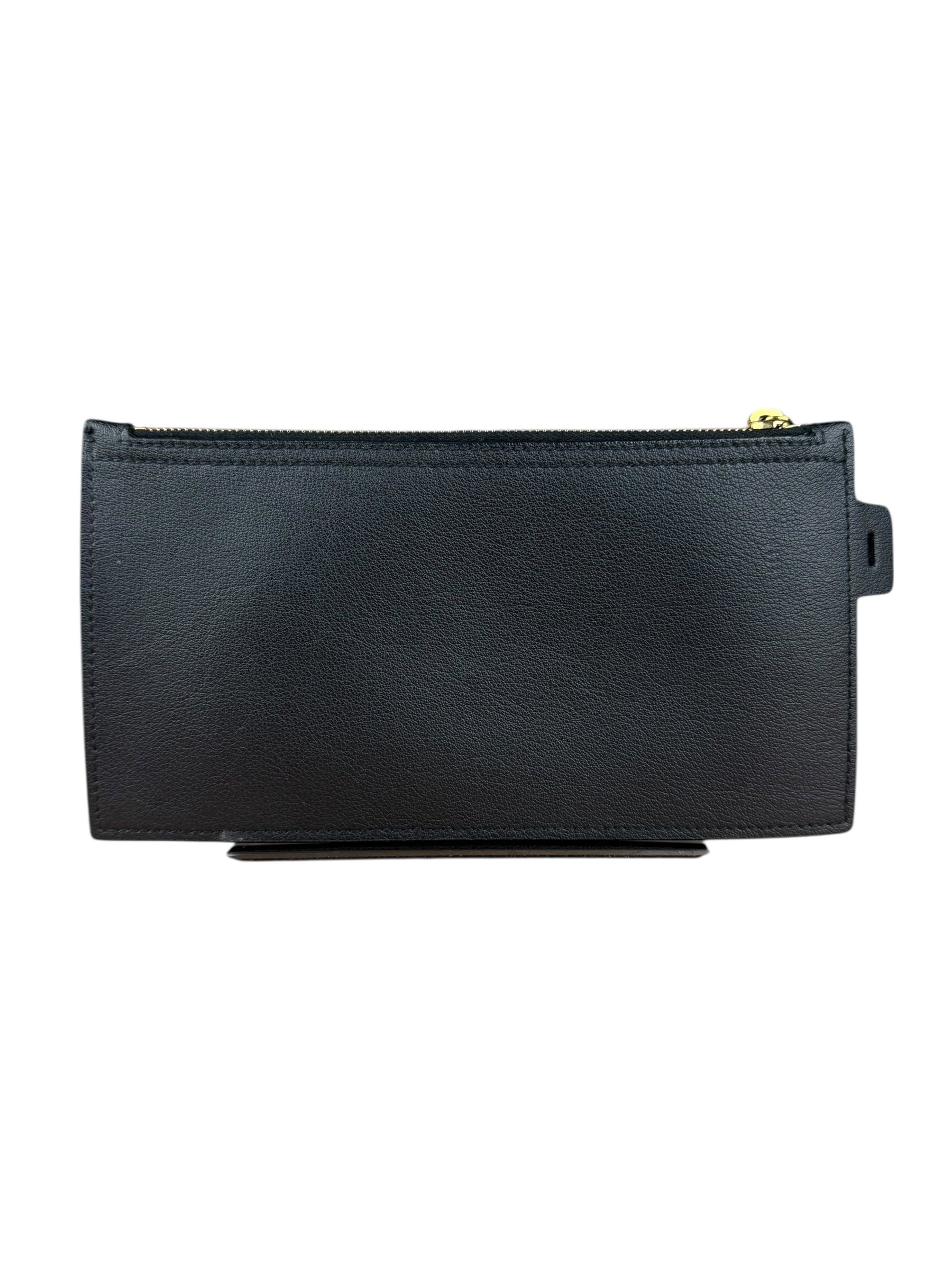 Saint Laurent Black Leather Zip Pouch