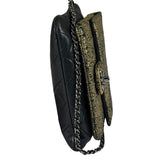 Chanel Black/Golden Quilted Lambskin Night Clutch On Chain Flap Bag 2012