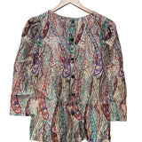 1980s Yves Saint Laurent Silk Multicolor Paisley Blouse