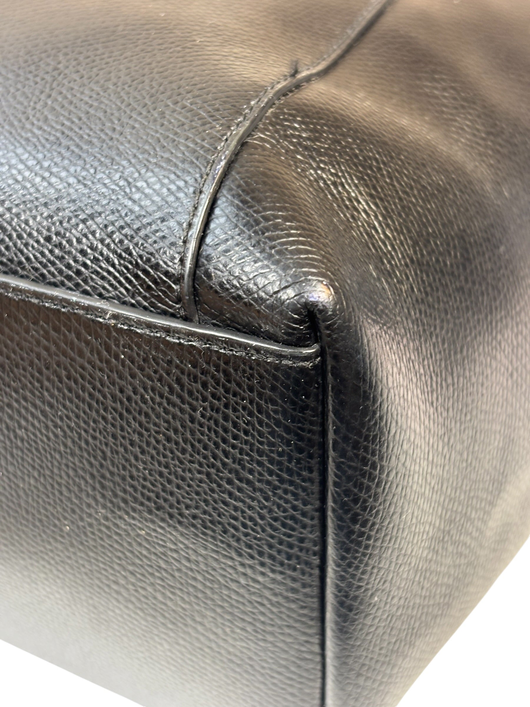 Coach Black Pebbled Leather Ava Zip Tote