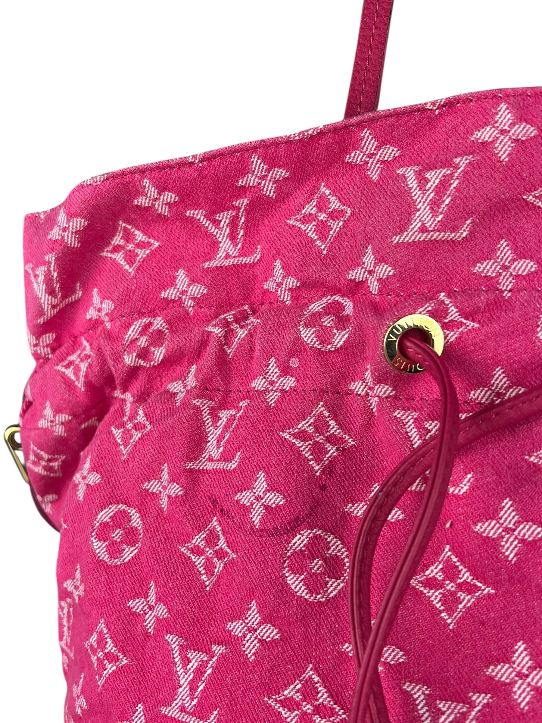 Louis Vuitton Monogram Denim Noefull MM Tote Pink