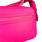 Gucci Hot Pink GG Rubber Effect Crossbody Bag