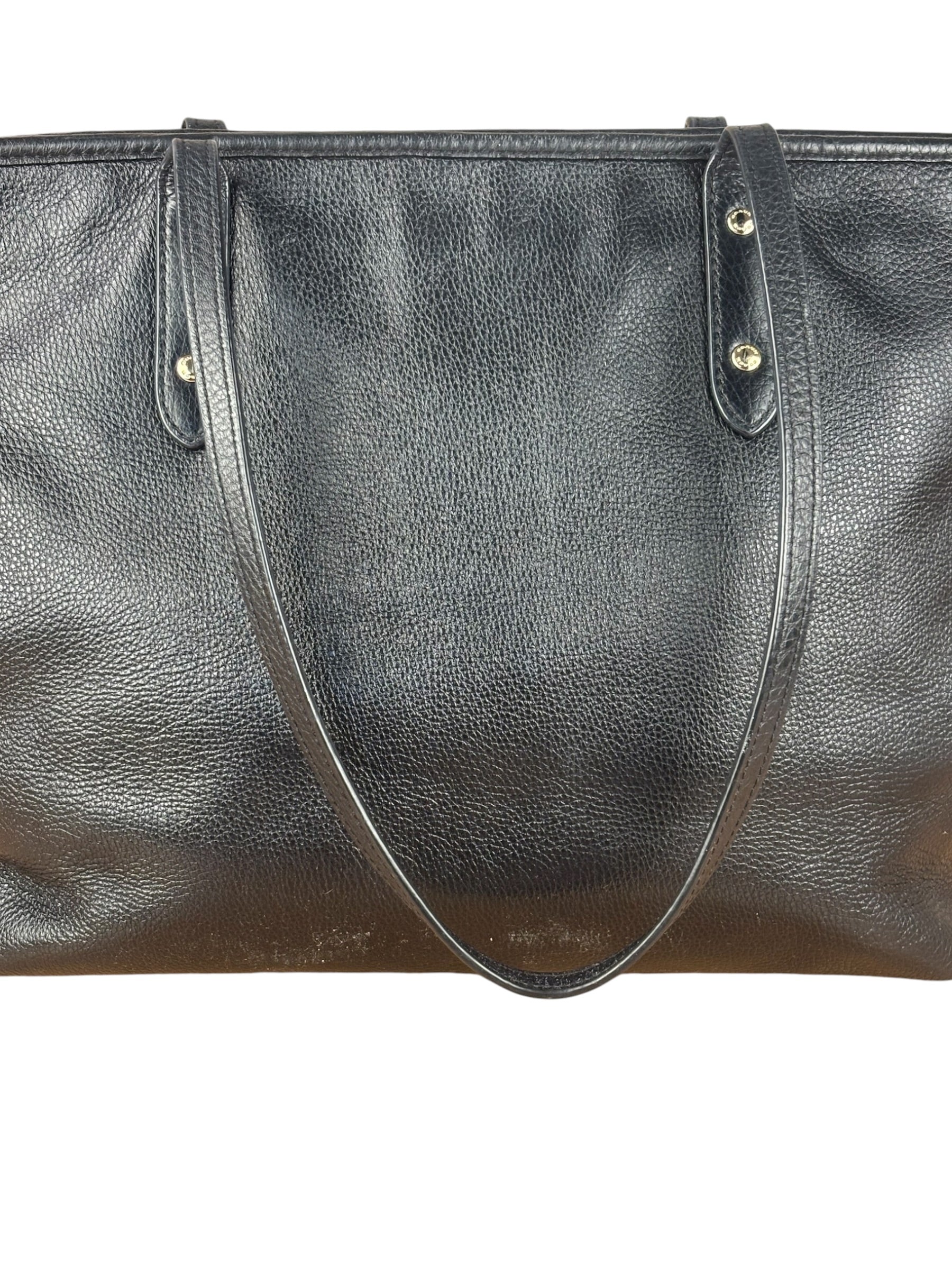 Coach Black Leather City Zip Tote Bag